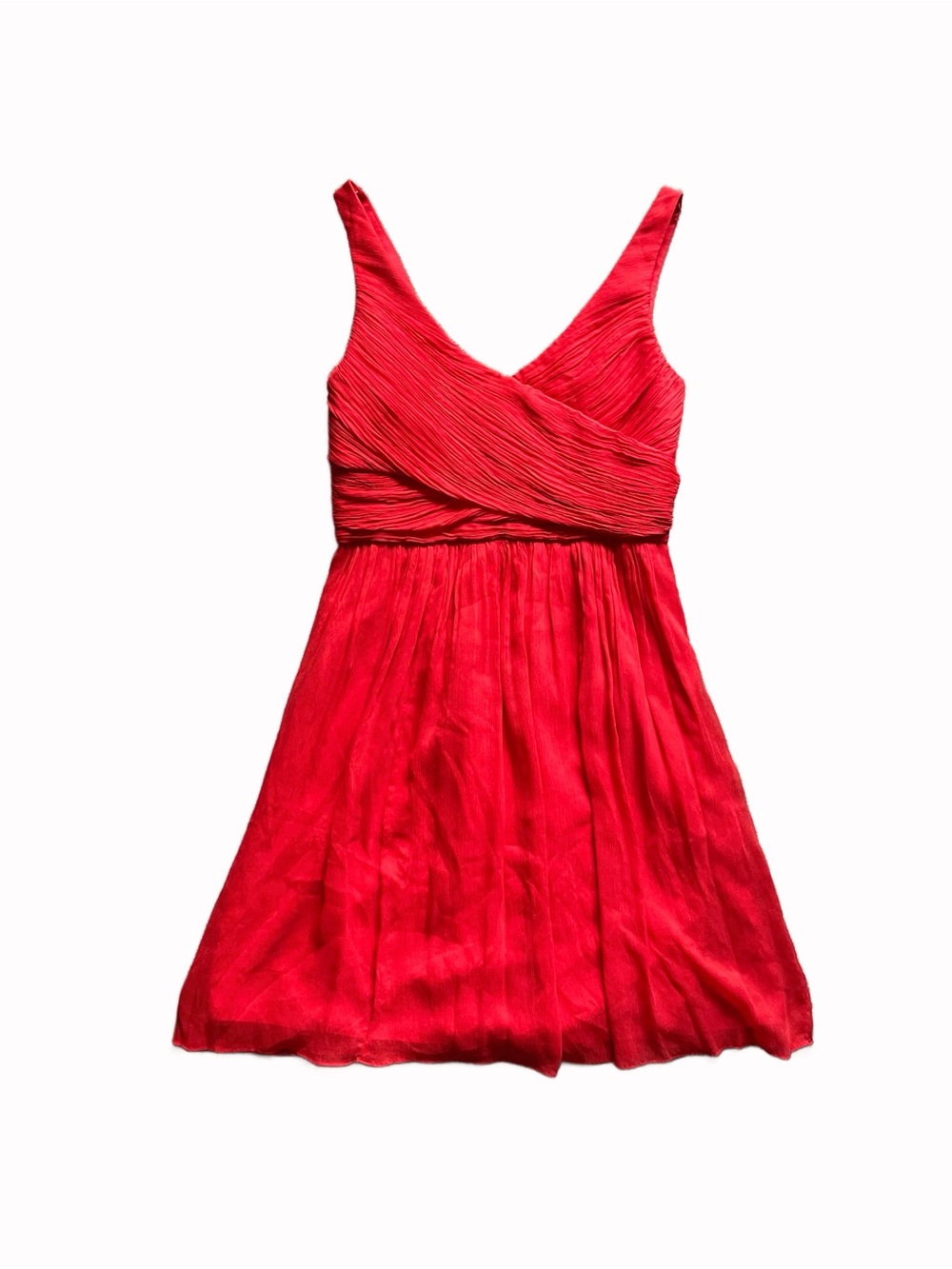 J. Crew Red Silk Chiffon A-Line Cocktail Dress Size 10